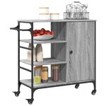 vidaXL Chariot de cuisine sonoma gris 87 5x38 5x84 5cm bois ingénierie