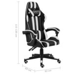 vidaXL Fauteuil de jeux vidéo Noir et blanc Similicuir