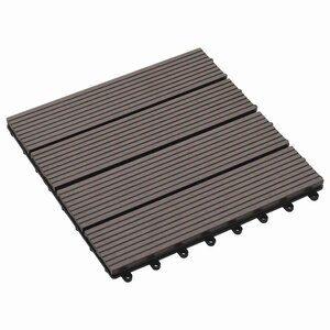 vidaXL Carreau de terrasse 11 pc Marron foncé 30 x 30 cm WPC