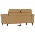 vidaXL Canapé à 2 places Marron 120 cm Velours