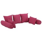 vidaXL Ensemble d'oreillers décoratifs lot de 7 Rose Tissu