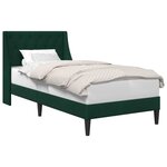 vidaXL Cadre de lit avec tête de lit Vert foncé 90 x 190 cm Velours