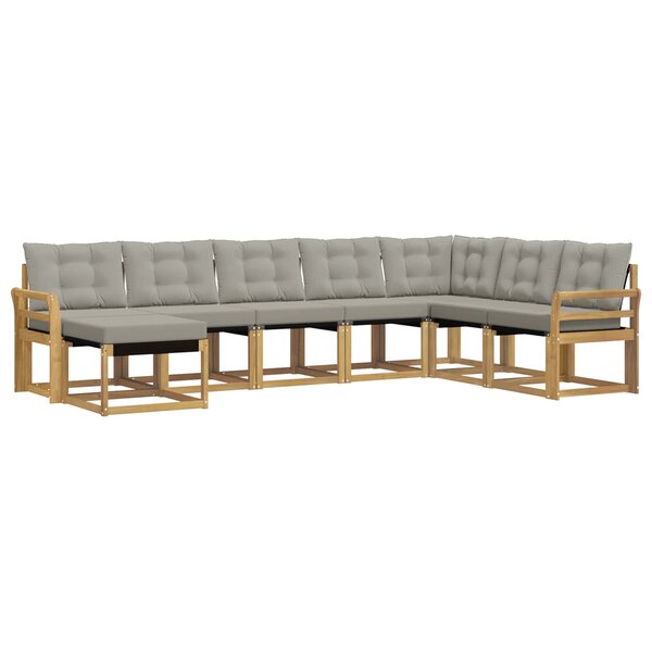 vidaXL Ensemble de canapés d'extérieur 8 Pièces Blanc et gris clair