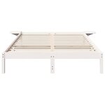vidaXL Cadre de lit avec tables de chevet Blanc Blanc