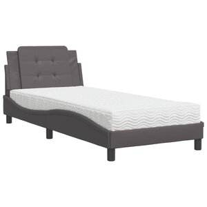 vidaXL Cadre de lit sans matelas Zadar gris 90x200 cm similicuir