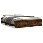 vidaXL Cadre de lit chêne fumé 160x200 cm bois d'ingénierie