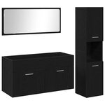 vidaXL Ensemble de mobilier de salle de bain 3 Pièces Chêne noir