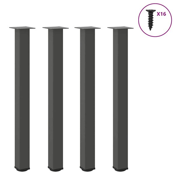 vidaXL Pieds de table de bar 4 pièces Anthracite 100-102 cm Acier