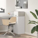vidaXL Buffet avec tiroir Blanc 38 x 34 5 x 75 cm Bois d'ingénierie