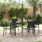 vidaXL Ensemble de salle à manger pour jardin 5 Pièces Noir Poly rotin