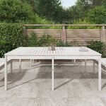vidaXL Table de jardin blanc 203 5x100x76 cm bois massif de pin
