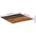 vidaXL Dessus de table carré 70x70 cm 15-16 mm Bois de récupération