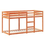 vidaXL Lit superposé sans matelas cire marron 75x190 cm pin massif
