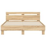 vidaXL Cadre de lit avec LED sans matelas chêne sonoma 140x200 cm