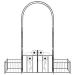 vidaXL Arche de jardin avec verrouillage Noir 203 x 50 x 218 cm