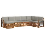 vidaXL Ensemble de canapés d'extérieur 8 Pièces Gris Naturel et Clair