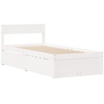 vidaXL Lit avec tiroirs et matelas blanc 90x200 cm bois massif de pin