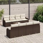 vidaXL Ensemble de canapé de jardin Marron 55 x 55 x 37 cm polyrotin
