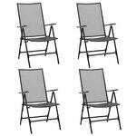 vidaXL Chaises pliables en maille lot de 4 Acier Anthracite
