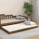 vidaXL Cadre de lit Marron miel 90x200 cm Bois de pin massif