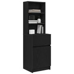 vidaXL Table de chevet noir 39x35x125 cm bois d’ingénierie