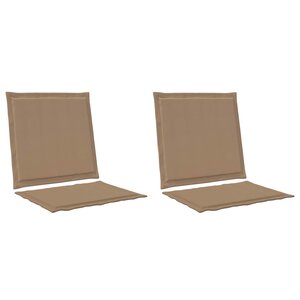 vidaXL Coussins de siège et de dos Polyester Taupe 47 x 45 x 2 cm