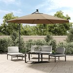 vidaXL Parasol en porte-à-feux et poteau métallique 350 cm Taupe