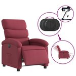 vidaXL Fauteuil inclinable électrique Rouge bordeaux Tissu