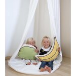 CHILDHOME Tente à auvent suspendue avec tapis de jeu Blanc cassé