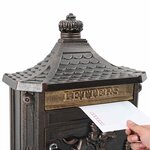vidaXL Boîte aux lettres murale avec porte Bronze 40.5 x 15.5 x 44 cm