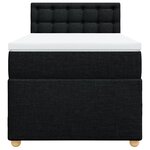vidaXL Sommier à lattes de lit avec matelas Noir 100x200 cm Tissu