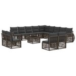vidaXL Ensemble de canapé de jardin 14 Pièces Gris et Gris foncé