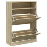 vidaXL Armoire à chaussures 2 tiroirs rabattables chêne sonoma