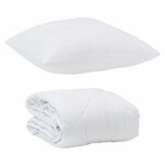 vidaXL Duvet d'été simple avec oreiller 2 Pièces Blanc Microfibre