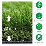 Gazon synthétique artificiel moquette extérieure dim. 4L x 1l m herbes hautes denses 3 cm vert