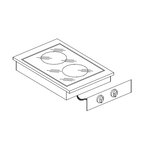 Réchaud en céramique drop-in - 2 zones de cuisson - combisteel - nvt. - acier inoxydable 400x600x260mm