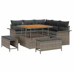 vidaXL Ensemble de canapé de jardin 8 Pièces Gris 100 x 100 x 71 cm