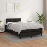 vidaXL Sommier à lattes de lit avec matelas noir 120x190 cm similicuir