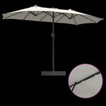 vidaXL Parasol de jardin Sable et anthracite 385 x 209 x 244 cm