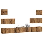 vidaXL Ensemble de meuble TV mural 7 Pièces vieux bois bois d'ingénierie