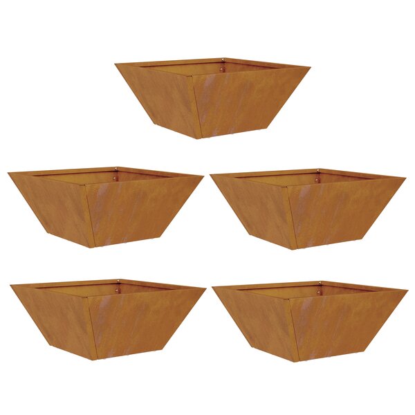 vidaXL Pots en métal Acier résistant aux intempéries 35 x 35 x 15 cm