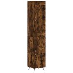 vidaXL Buffet haut Chêne fumé 34 5x34x180 cm Bois d'ingénierie