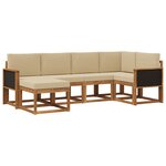 vidaXL Ensemble de canapés d'extérieur 6 pc Naturel et Beige