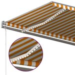 vidaXL Auvent manuel rétractable avec LED 500x300 cm Jaune et blanc