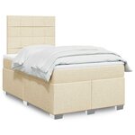 vidaXL Sommier à lattes de lit avec matelas Crème 120x200 cm Tissu