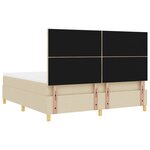 vidaXL Lit à ressorts avec matelas Crème 180 x 200 cm tissu