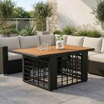 vidaXL Table de jardin relevable Noir et naturel 100 x 55 x 37 cm