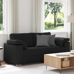 vidaXL Canapé avec coussin Noir 180 x 77 x 82 cm tissu