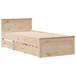 vidaXL Cadre de lit sans matelas avec tête de lit 90x200cm bois de pin