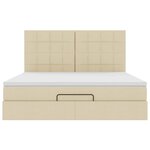 VidaXL Cadre de lit ottoman avec matelas crème 180x200 cm tissu